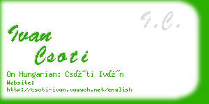 ivan csoti business card